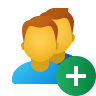 icons8 add male user group 96
